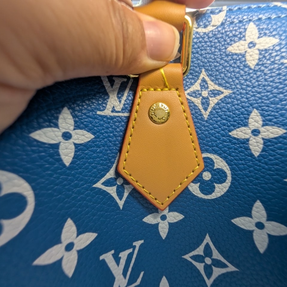 Inspired "Speedy" Blue Monogram Crossbody - Picture 8 of 11